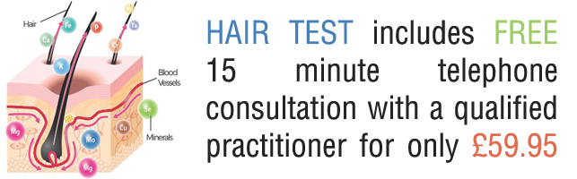 hair test includes free 15 minute phone consultation with a qualified practitioner